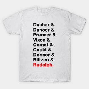 Reindeer Names T-Shirt